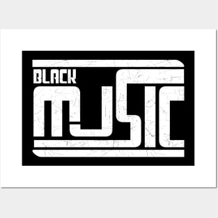 Black music // Logo type // Grunge white Posters and Art